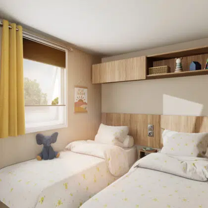 mobil home Samibois 35 VUE D'UNE CHAMBRE