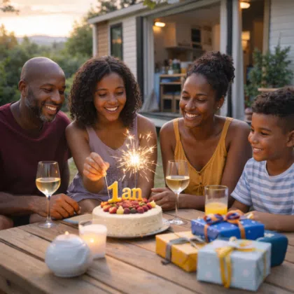 Un an après l’achat d’un mobil-home : leur bilan complet 2 Anniversaire en famille chez soi